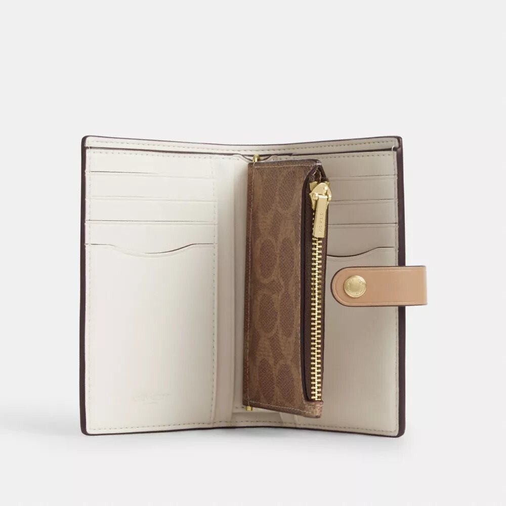 Blok Desenli Signature Canvas 2'si 1 Arada Cüzdan