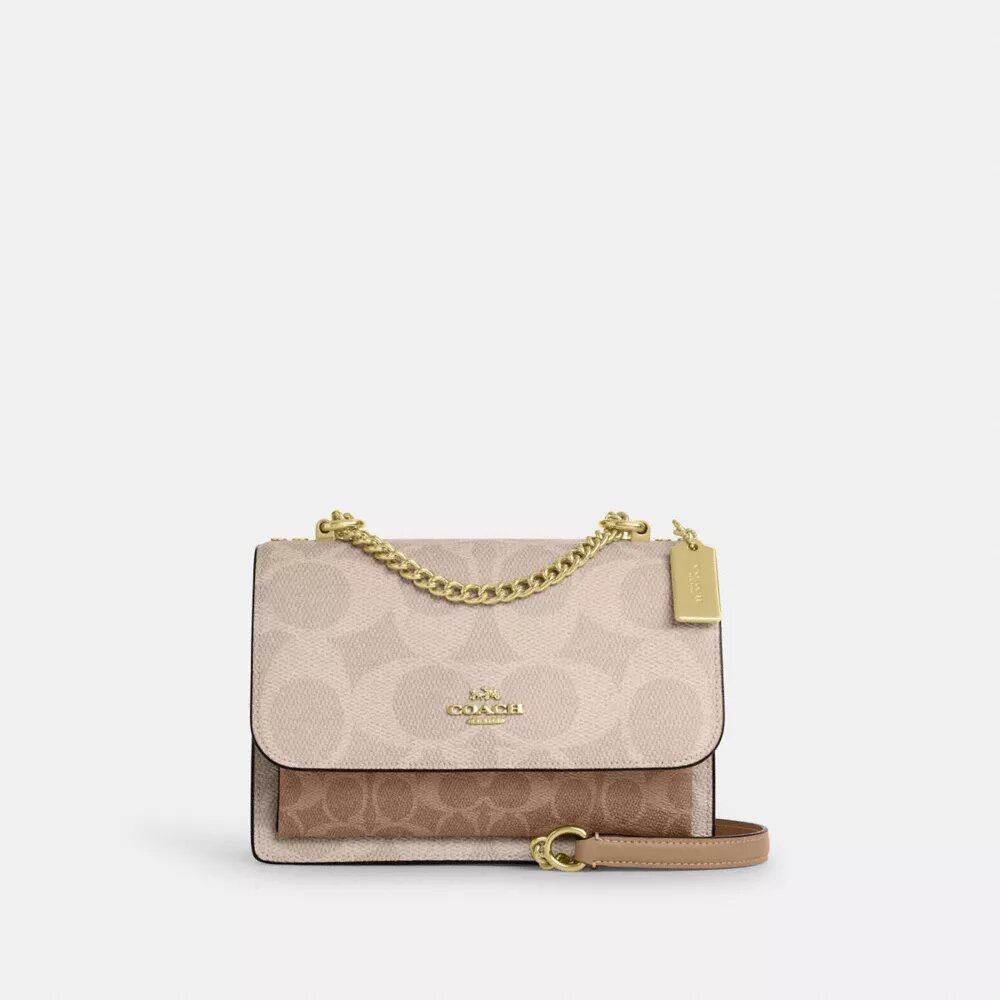 Blok Desenli Signature Canvas Klare Çapraz Çanta