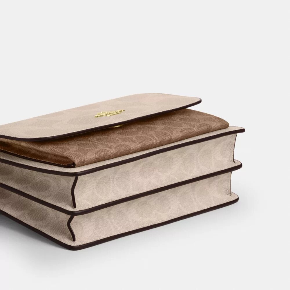 Blok Desenli Signature Canvas Klare Çapraz Çanta
