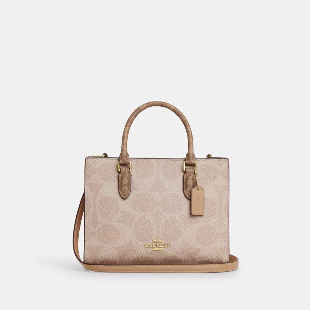 Blok Desenli Signature Canvas Maggie Küçük Tote Çantası