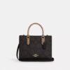Blok Desenli Signature Canvas Maggie Küçük Tote Çantası