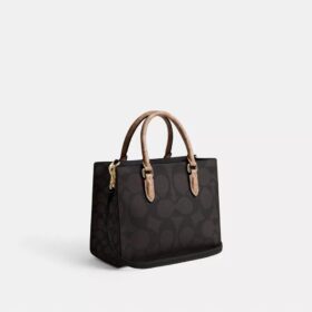 Blok Desenli Signature Canvas Maggie Küçük Tote Çantası