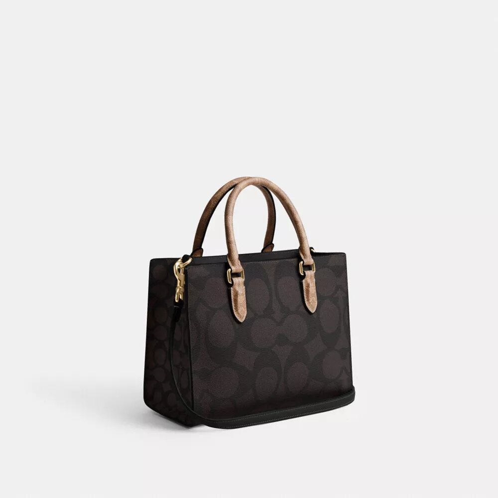 Blok Desenli Signature Canvas Maggie Küçük Tote Çantası