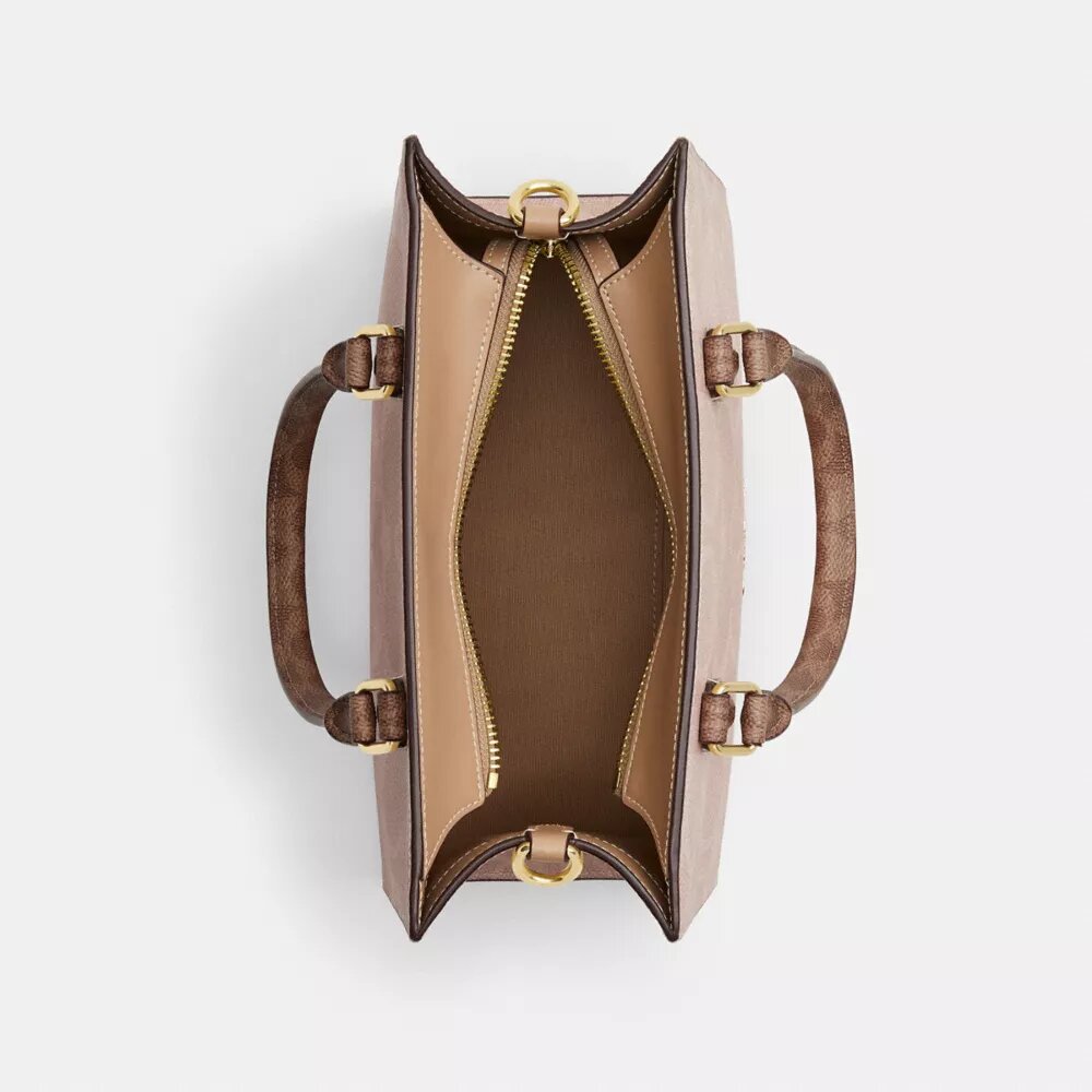 Blok Desenli Signature Canvas Maggie Küçük Tote Çantası