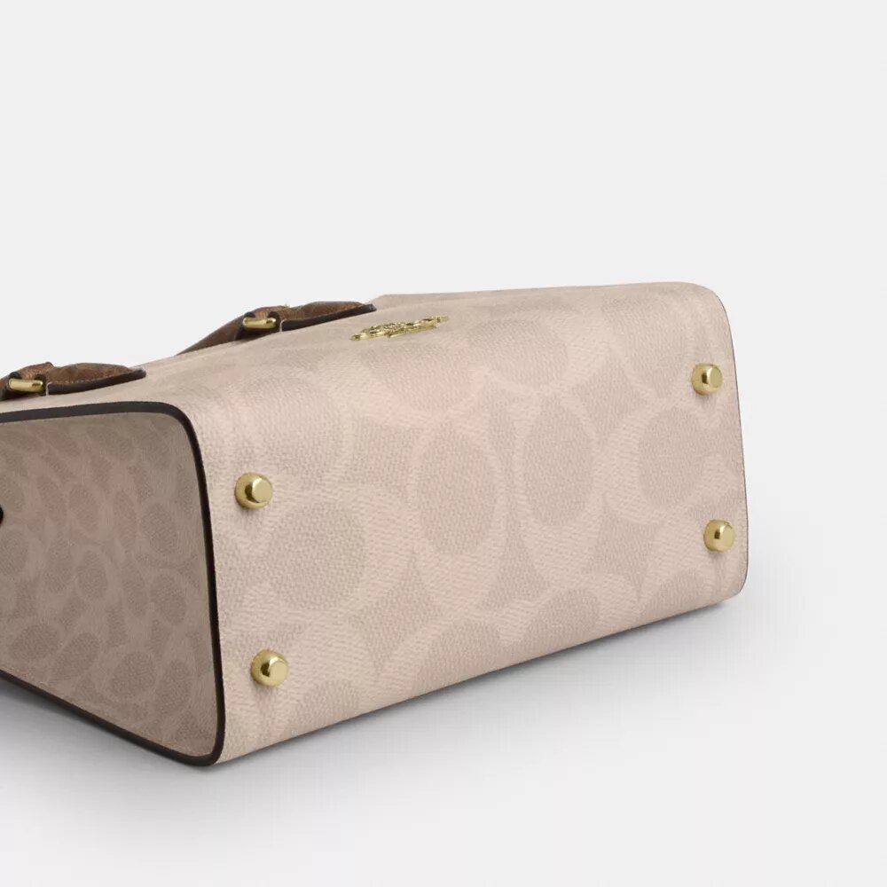 Blok Desenli Signature Canvas Maggie Küçük Tote Çantası
