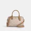 Blok Desenli Signature Canvas Rowan Satchel Çanta