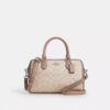 Blok Desenli Signature Canvas Rowan Satchel Çanta