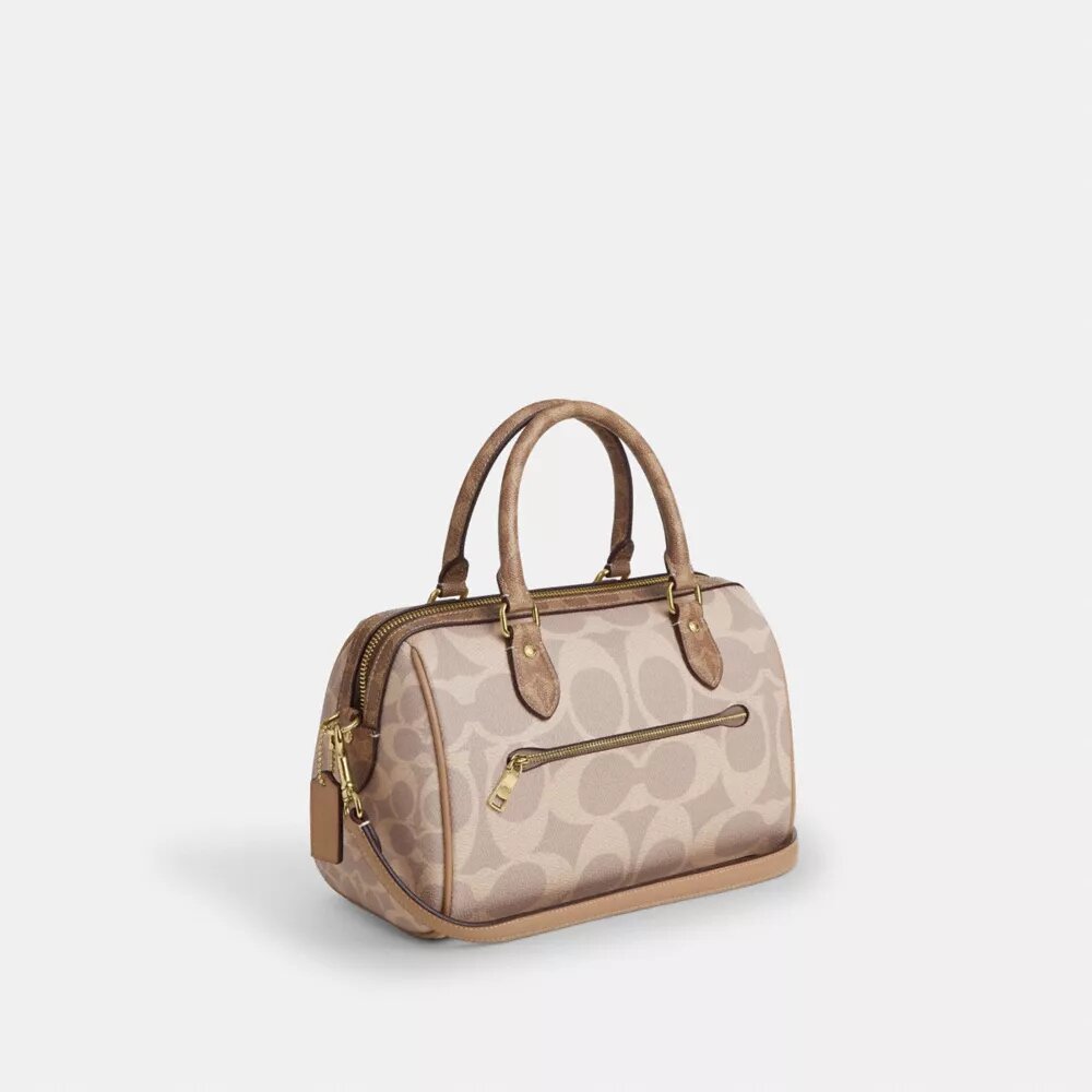 Blok Desenli Signature Canvas Rowan Satchel Çanta