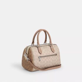 Blok Desenli Signature Canvas Rowan Satchel Çanta