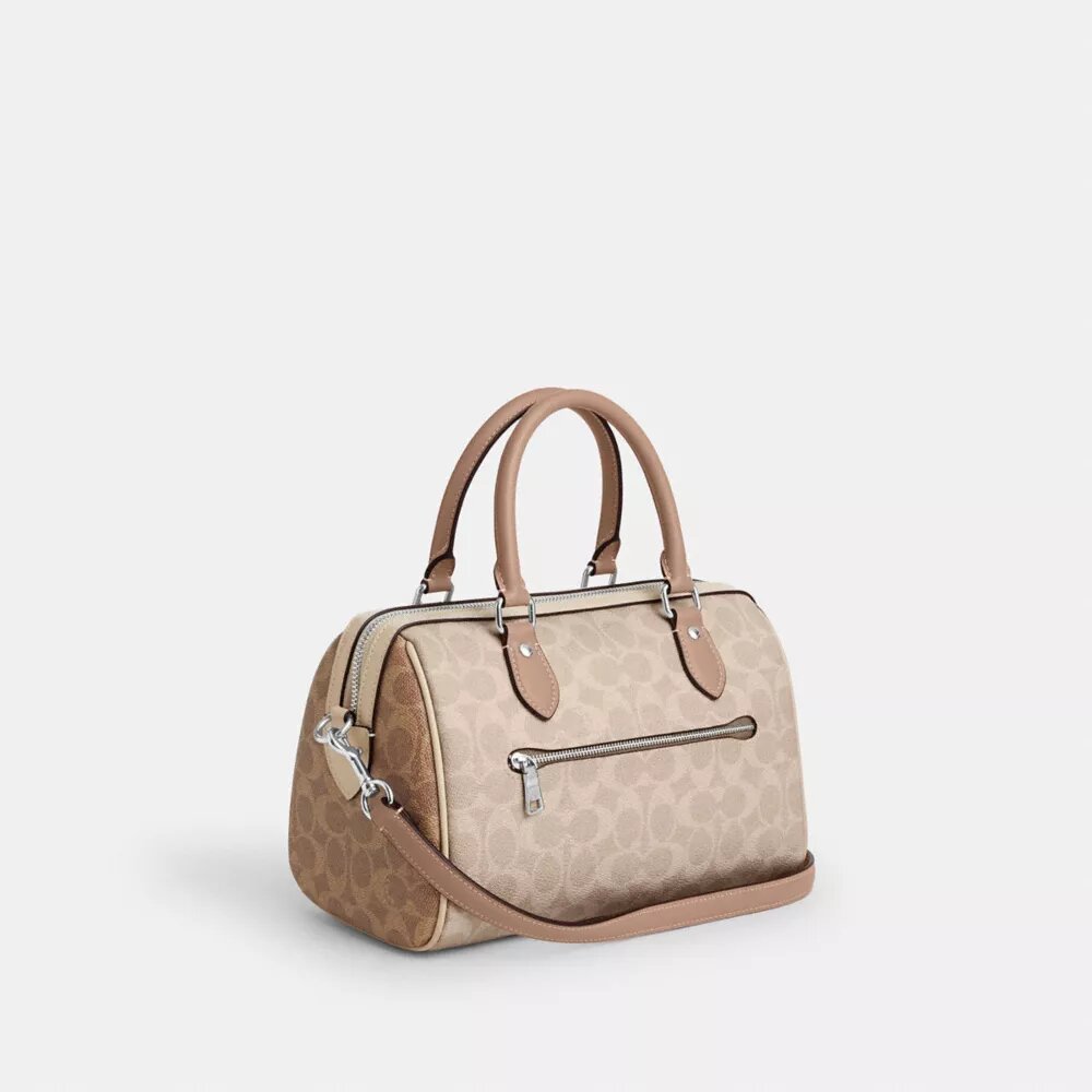 Blok Desenli Signature Canvas Rowan Satchel Çanta