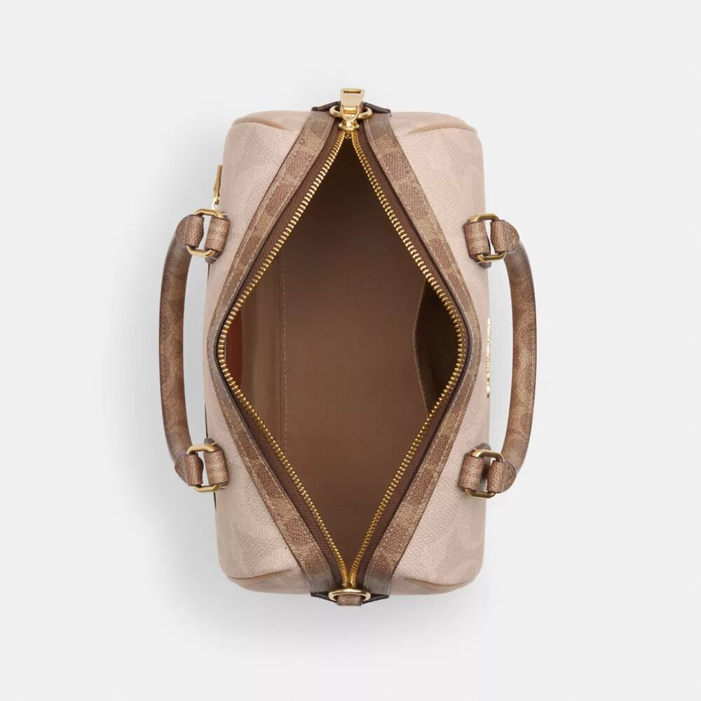 Blok Desenli Signature Canvas Rowan Satchel Çanta
