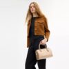 Blok Desenli Signature Canvas Rowan Satchel Çanta