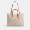 Bloklu Signature Canvas Maggie Tote Çantası