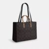 Bloklu Signature Canvas Maggie Tote Çantası