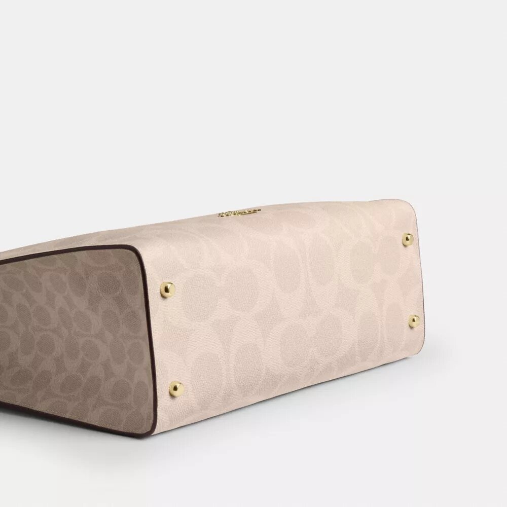 Bloklu Signature Canvas Maggie Tote Çantası