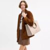 Bloklu Signature Canvas Maggie Tote Çantası