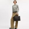 Bloklu Signature Canvas Maggie Tote Çantası