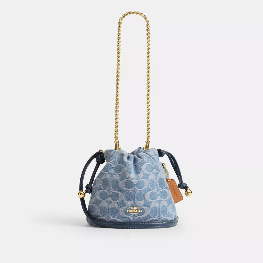 Faye Mini İpli Çanta, İmza Denim