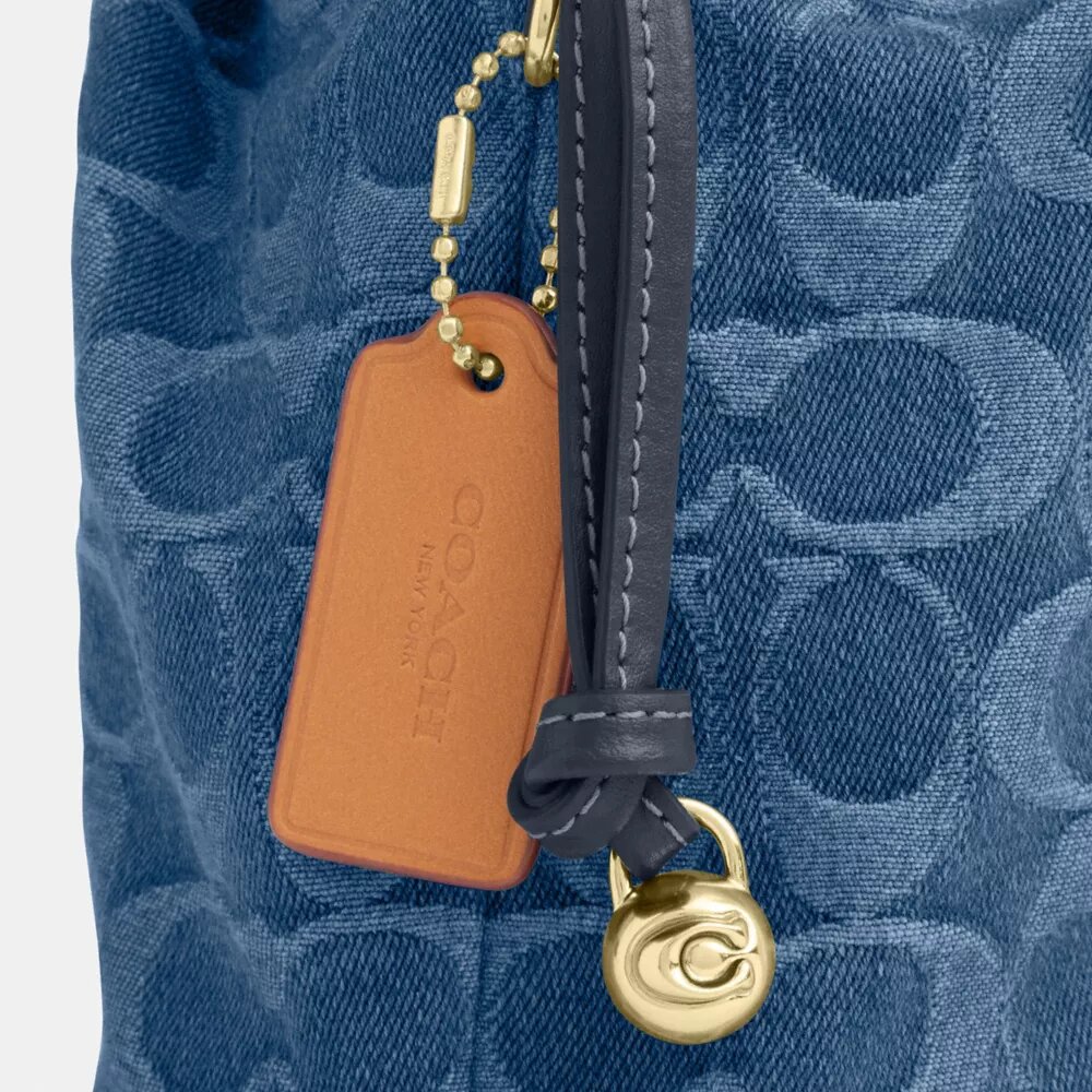 Faye Mini İpli Çanta, İmza Denim