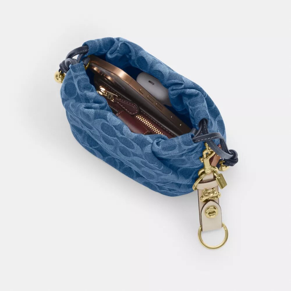 Faye Mini İpli Çanta, İmza Denim