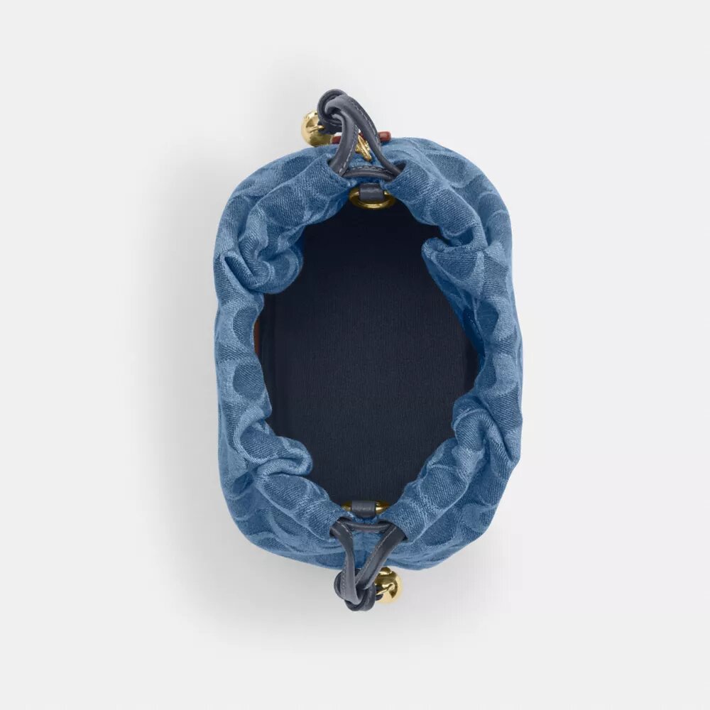 Faye Mini İpli Çanta, İmza Denim