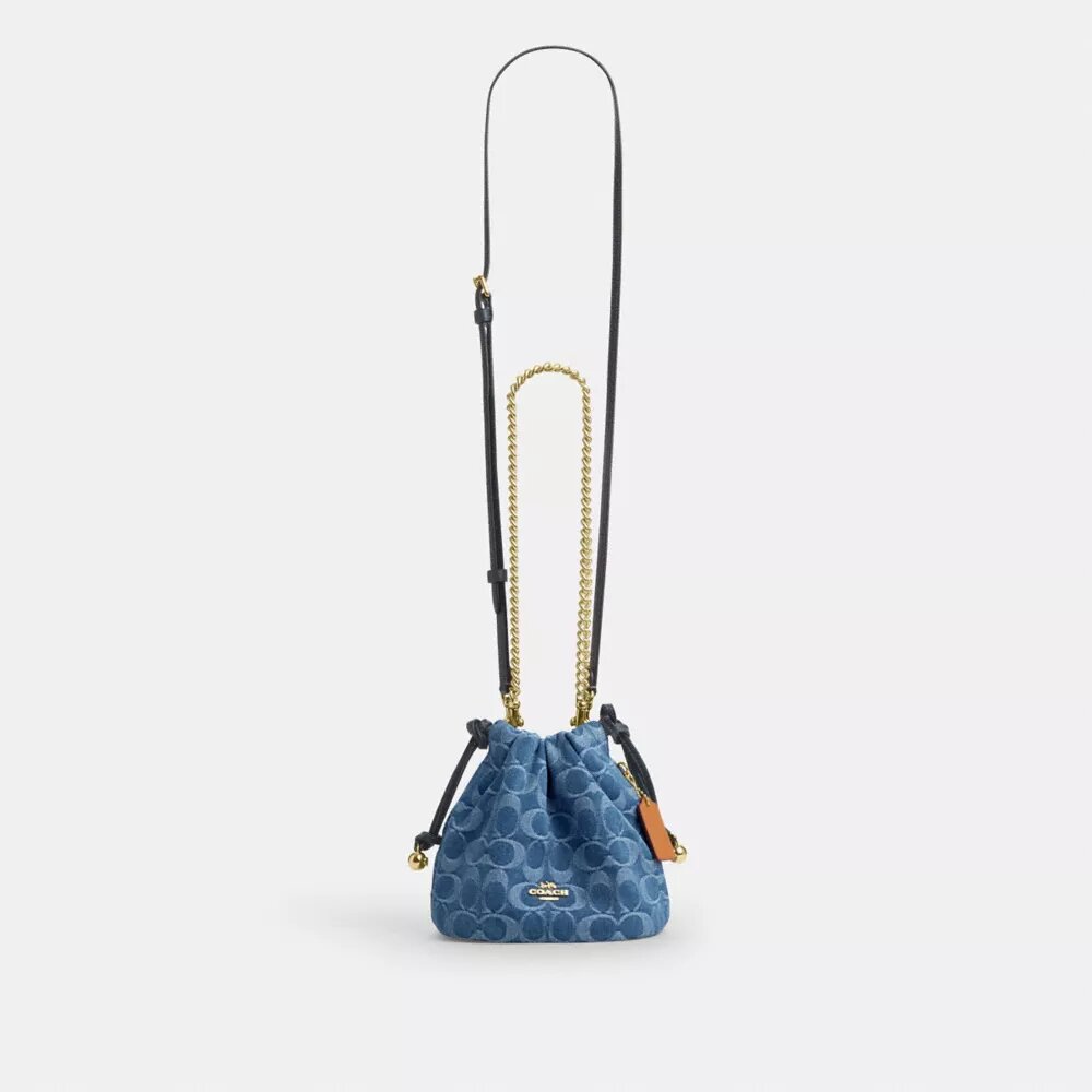 Faye Mini İpli Çanta, İmza Denim