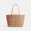 Gingham Desenli Şehir Tote Çantası