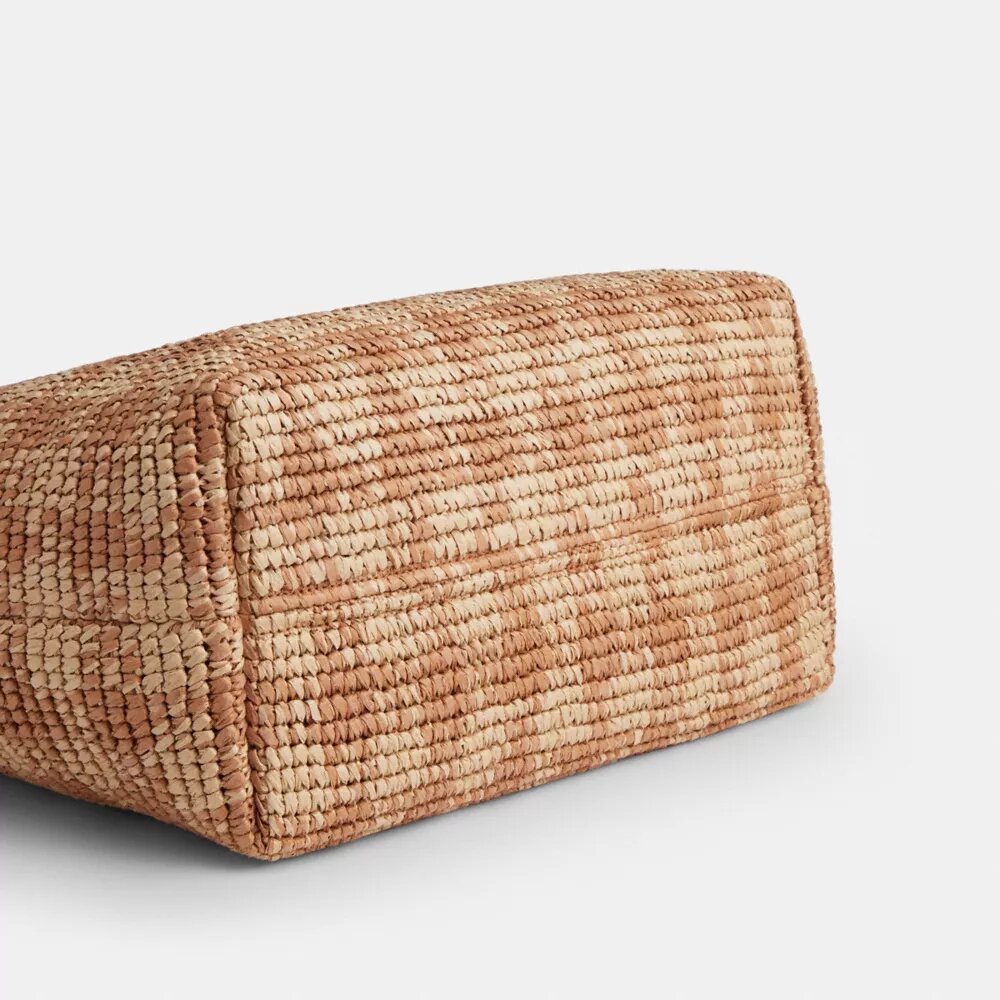 Gingham Desenli Şehir Tote Çantası