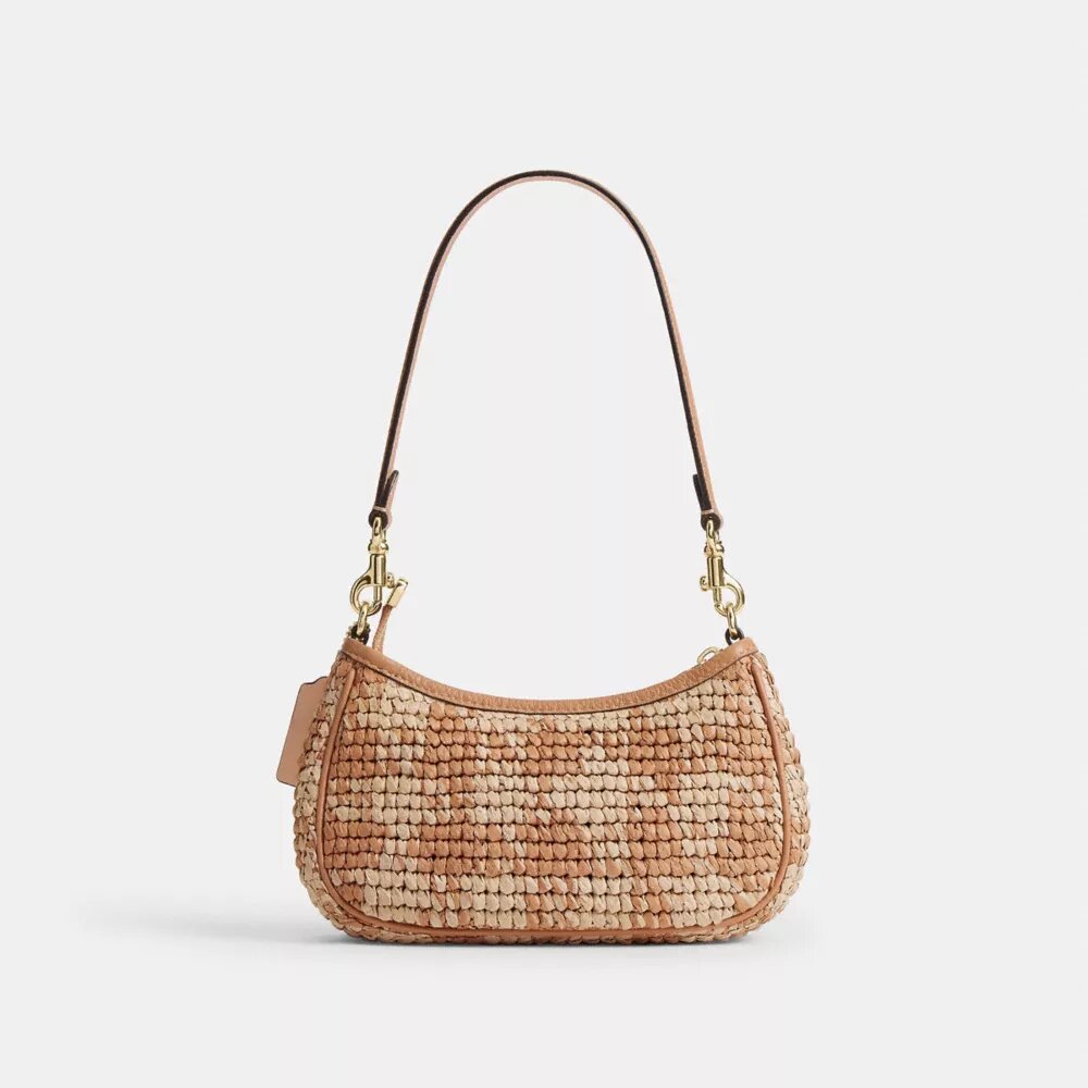 Gingham Desenli Teri Mini Çapraz Askılı Çanta