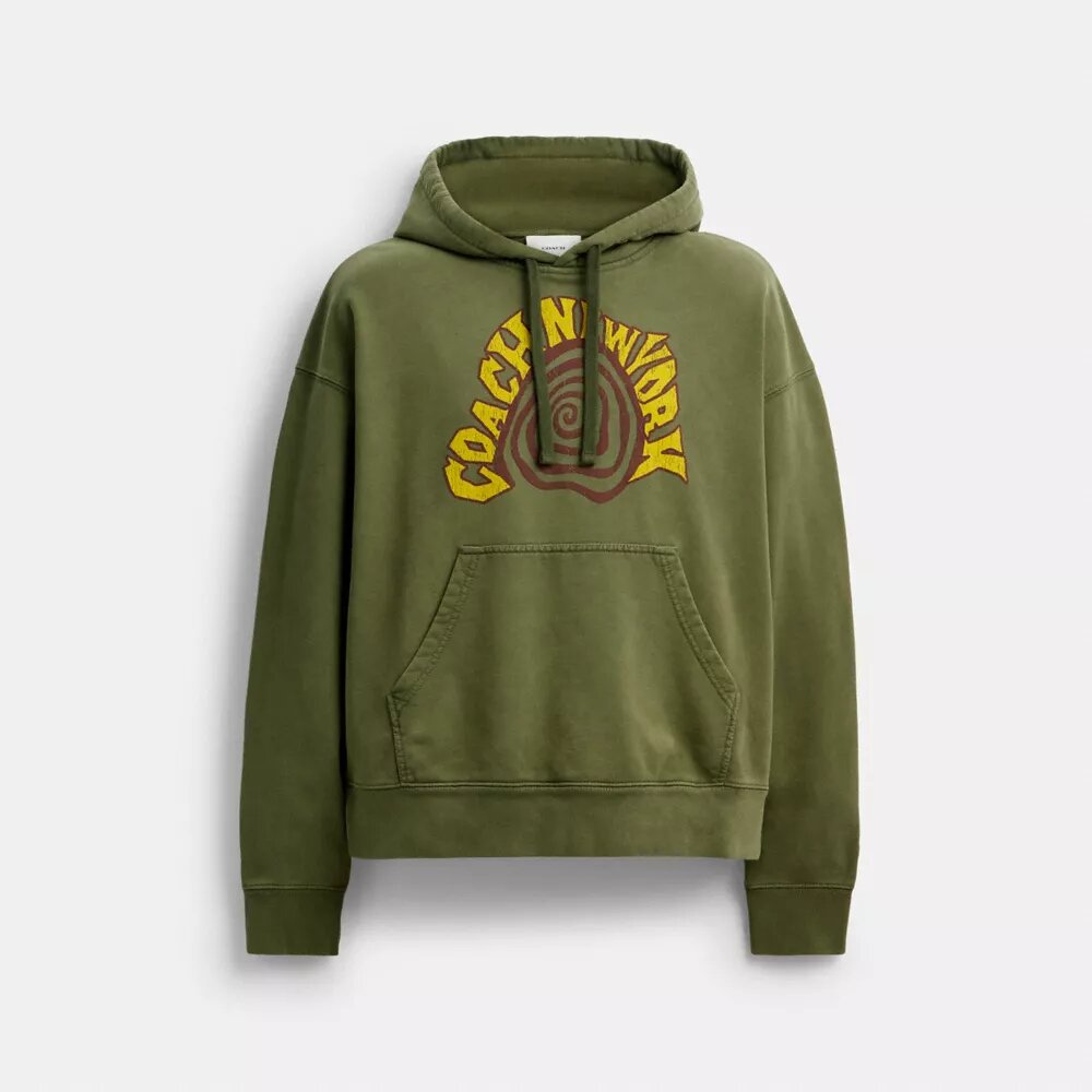 Giysi Boyalı Spiral Kapüşonlu Sweatshirt