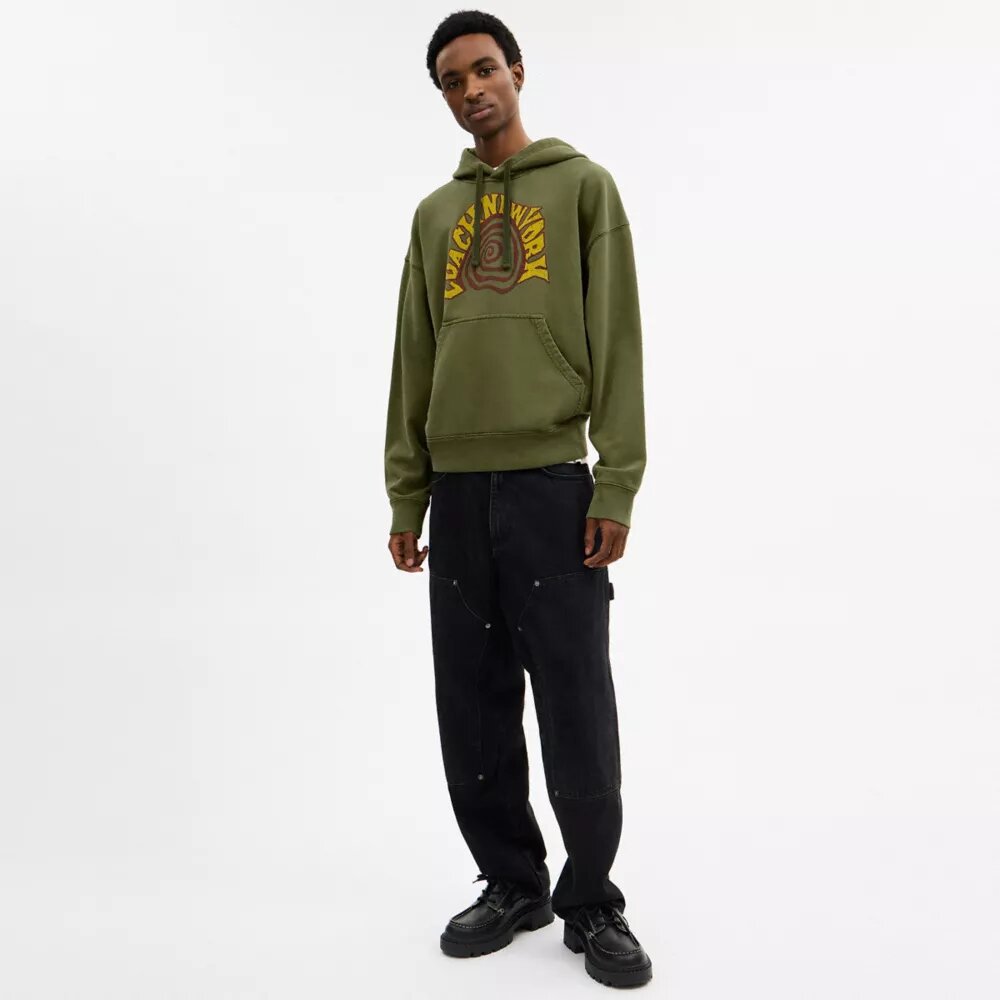 Giysi Boyalı Spiral Kapüşonlu Sweatshirt