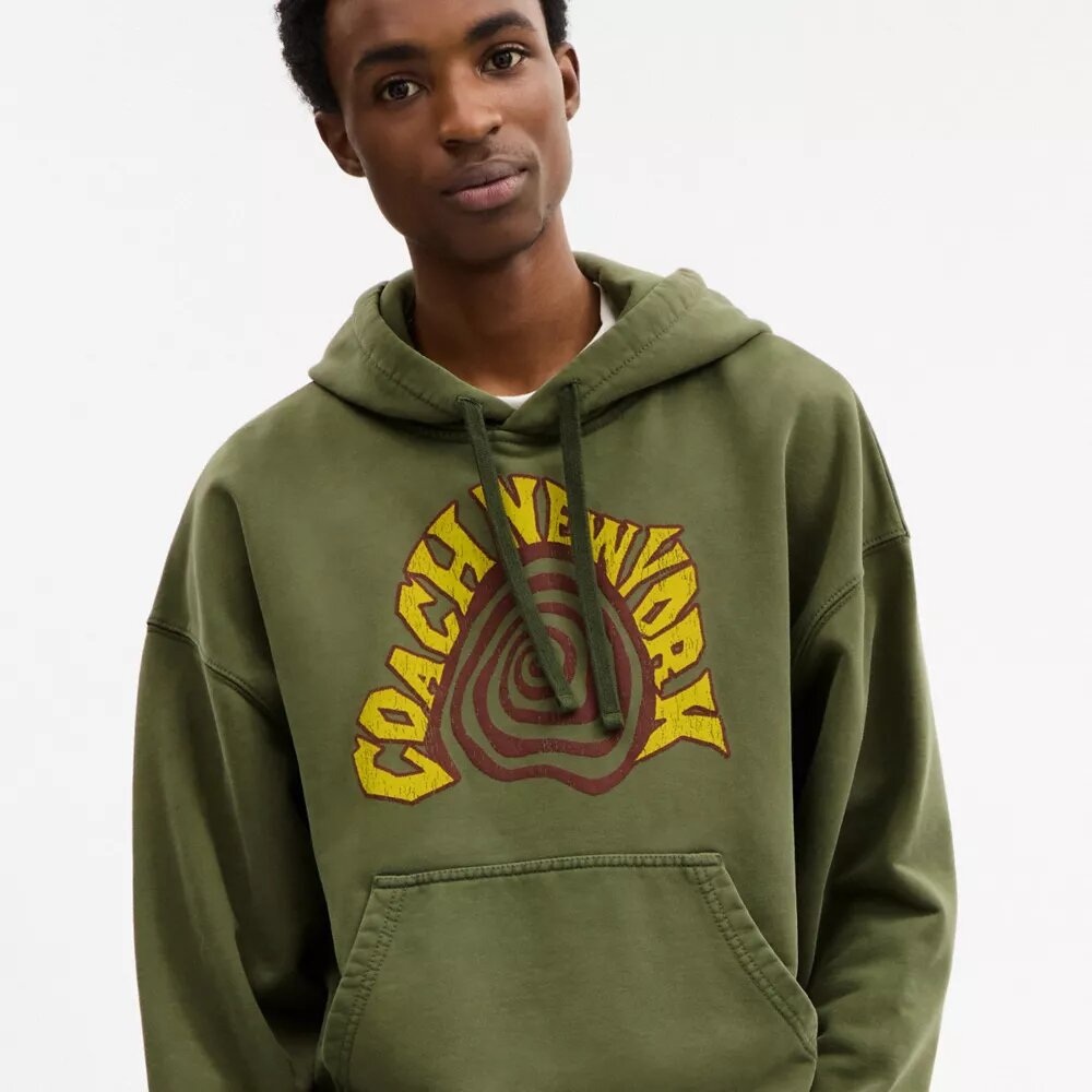 Giysi Boyalı Spiral Kapüşonlu Sweatshirt