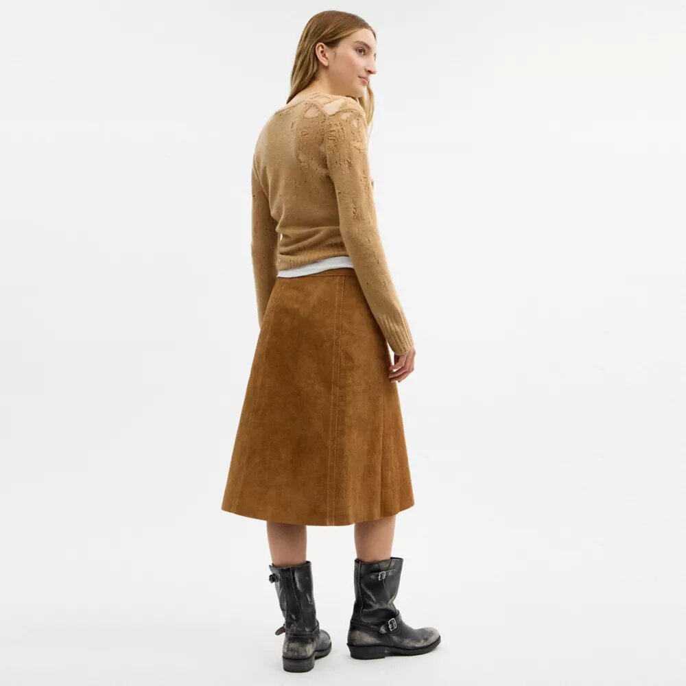 Heritage Süet Midi Etek
