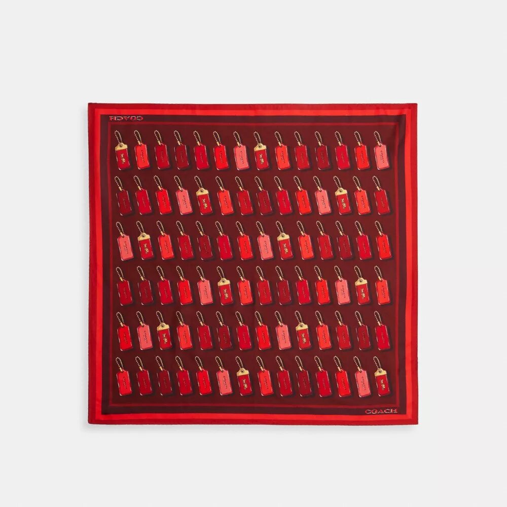 Horse and Carriage Etiket Desenli İpek Bandana