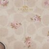 Çiçek Desenli Signature Canvas Köşe Fermuarlı Bileklik Çantası