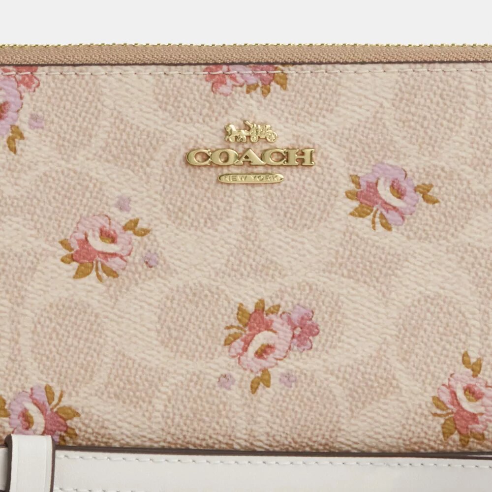 Çiçek Desenli Signature Canvas'tan Uzun Fermuarlı Cüzdan
