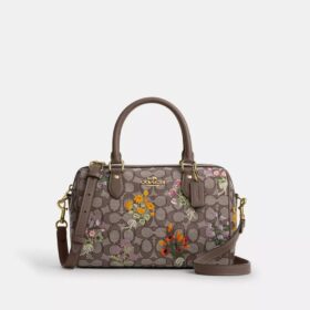Çiçek Nakışlı İmza Jakarlı Rowan Satchel Çanta