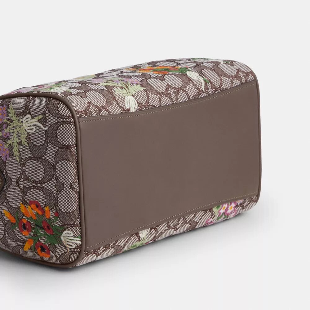 Çiçek Nakışlı İmza Jakarlı Rowan Satchel Çanta