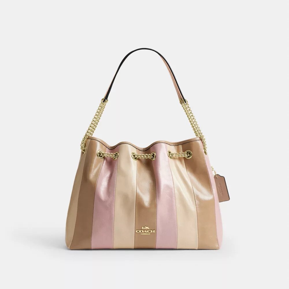 Çizgili Patchwork Desenli Evelyn Omuz Çantası