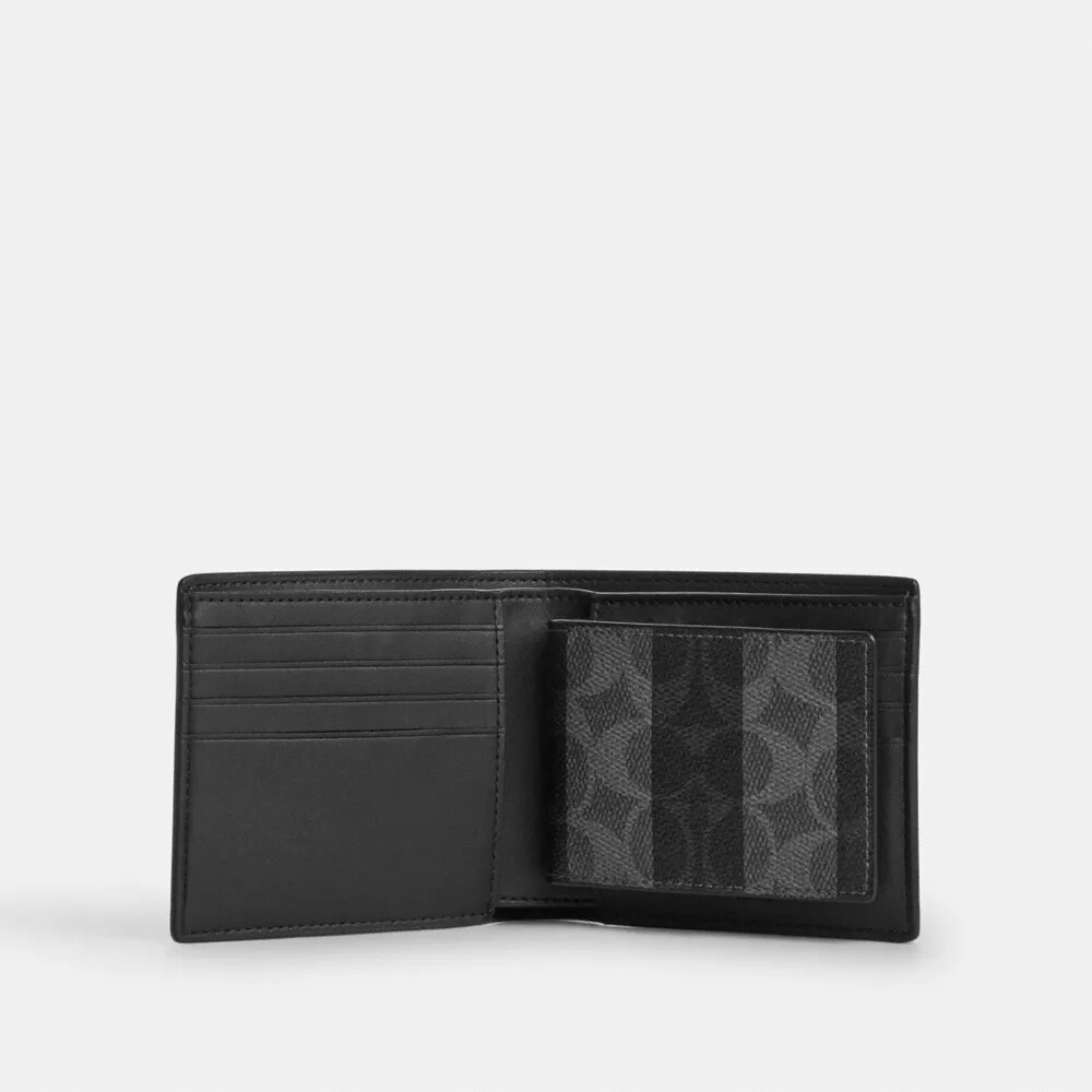 Çizgili Signature Canvas 3'ü 1 Arada Cüzdan