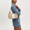 Çizgili Signature Canvas Teri Hobo Çanta