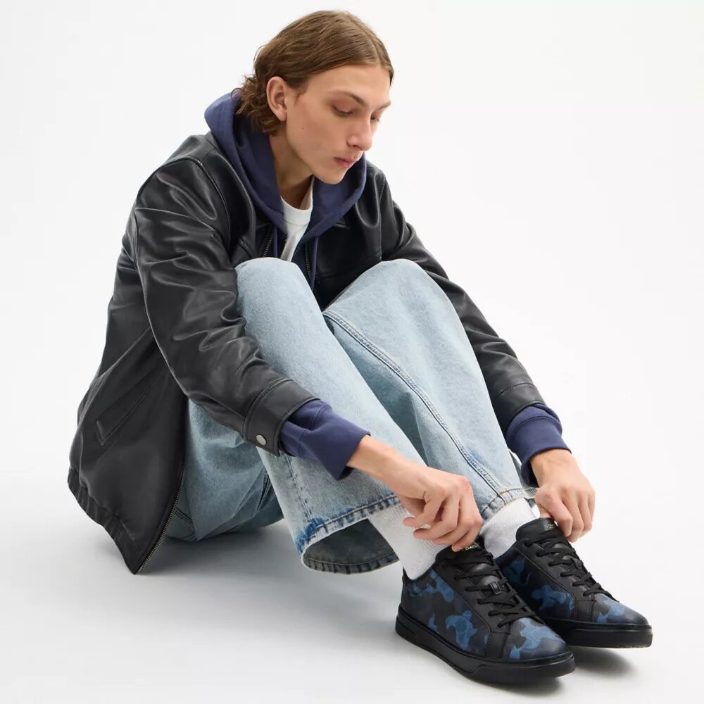 Kamuflaj Desenli Signature Canvas Bilekli Sneaker'lar