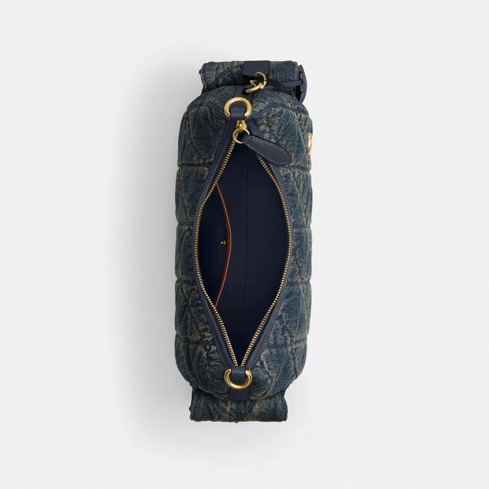 Kapitone Desenli Yenilenebilir Pamuklu Denimden Üretilmiş Pocket Juliet Çanta 30