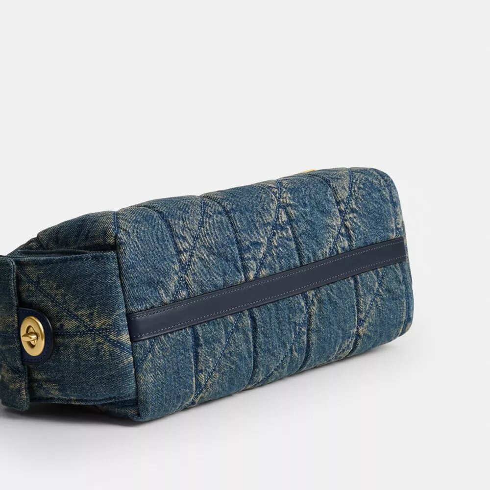 Kapitone Desenli Yenilenebilir Pamuklu Denimden Üretilmiş Pocket Juliet Çanta 30