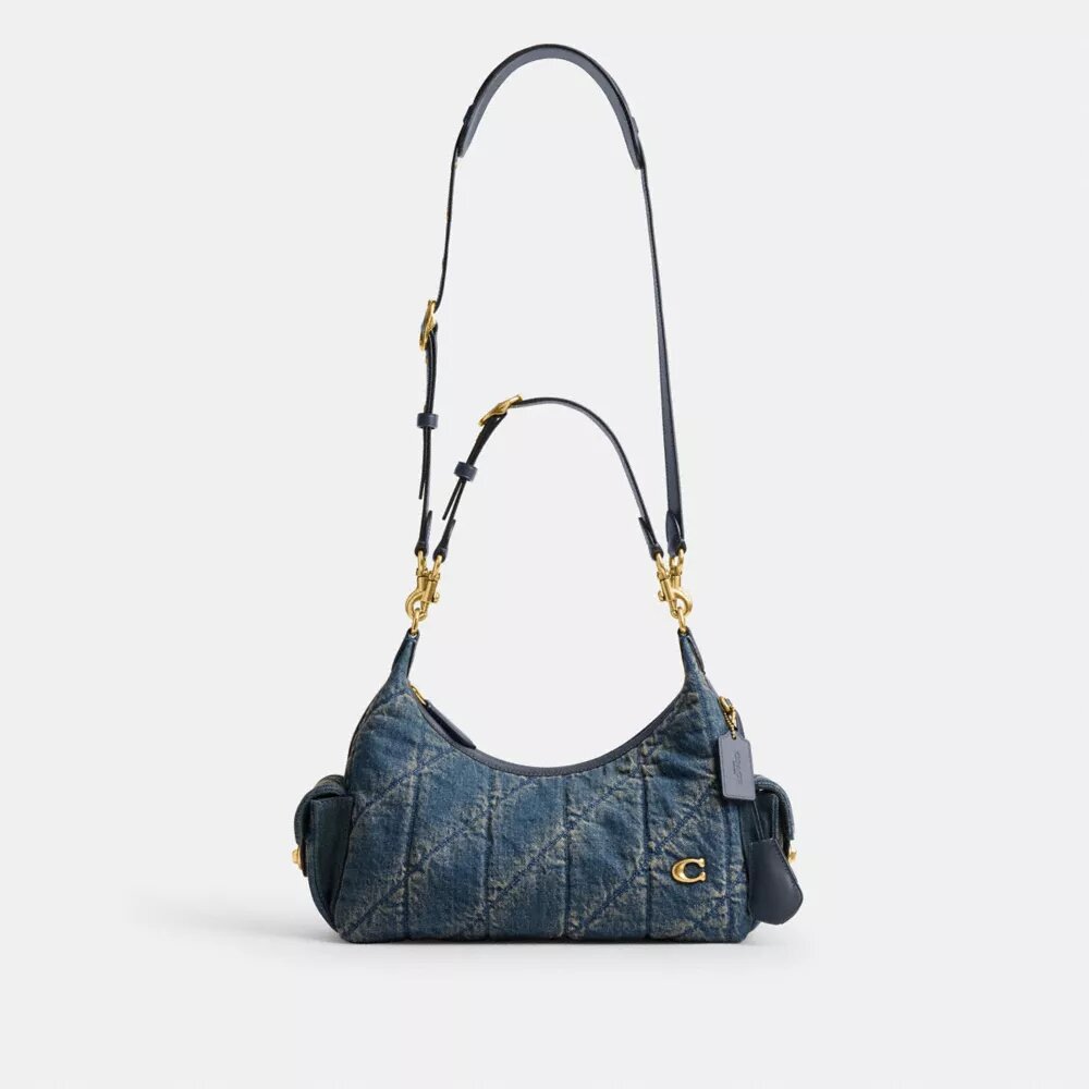 Kapitone Desenli Yenilenebilir Pamuklu Denimden Üretilmiş Pocket Juliet Çanta 30