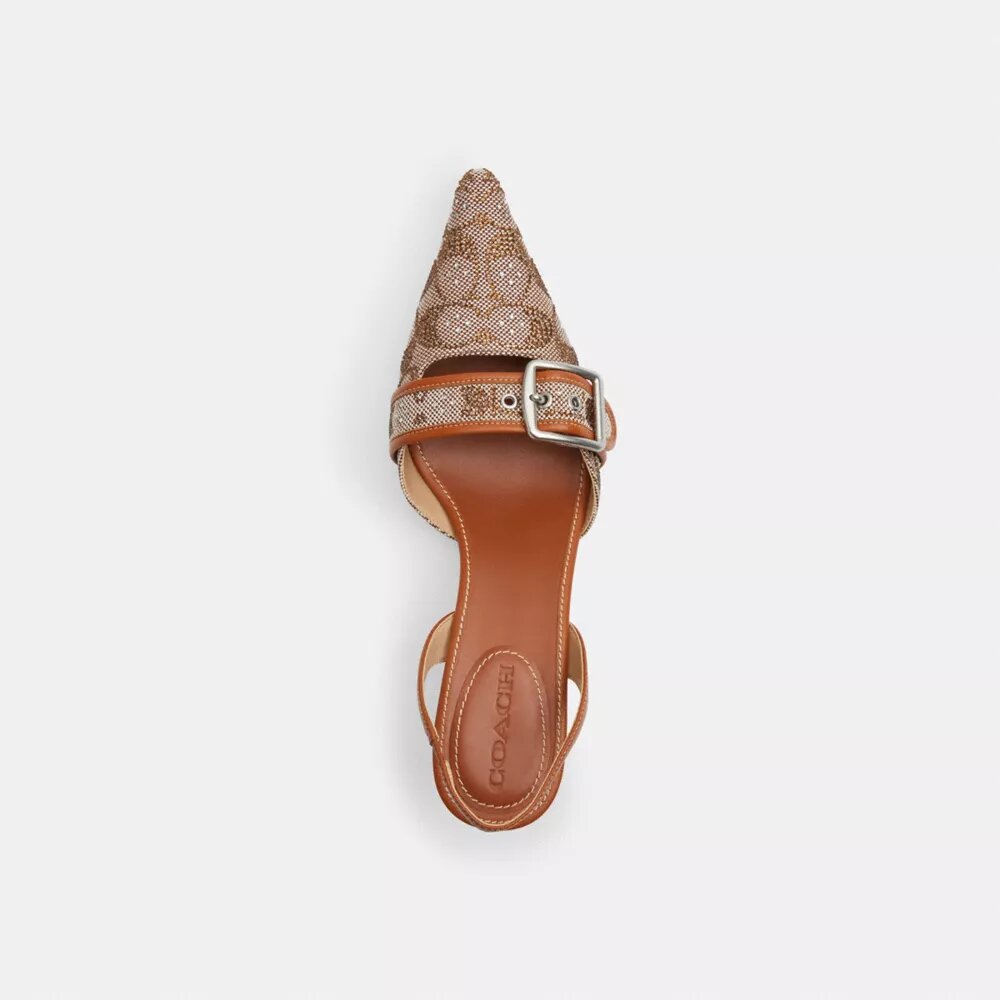 Kristal Desenli Margot Slingback Ayakkabılar