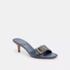 Kristal İmzalı Denim Margot Sandaletler