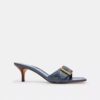 Kristal İmzalı Denim Margot Sandaletler