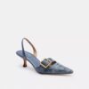 Kristal Süslemeli İmza Denim Margot Slingback Ayakkabılar