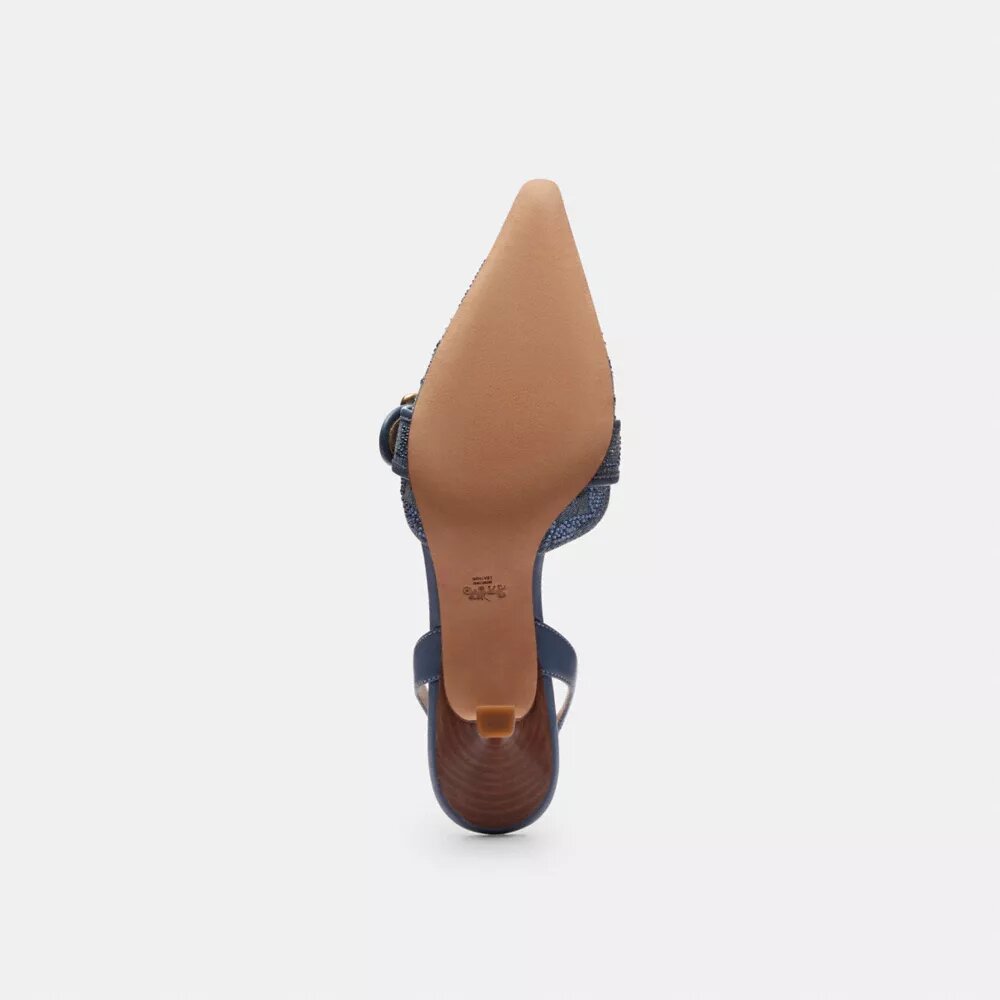 Kristal Süslemeli İmza Denim Margot Slingback Ayakkabılar